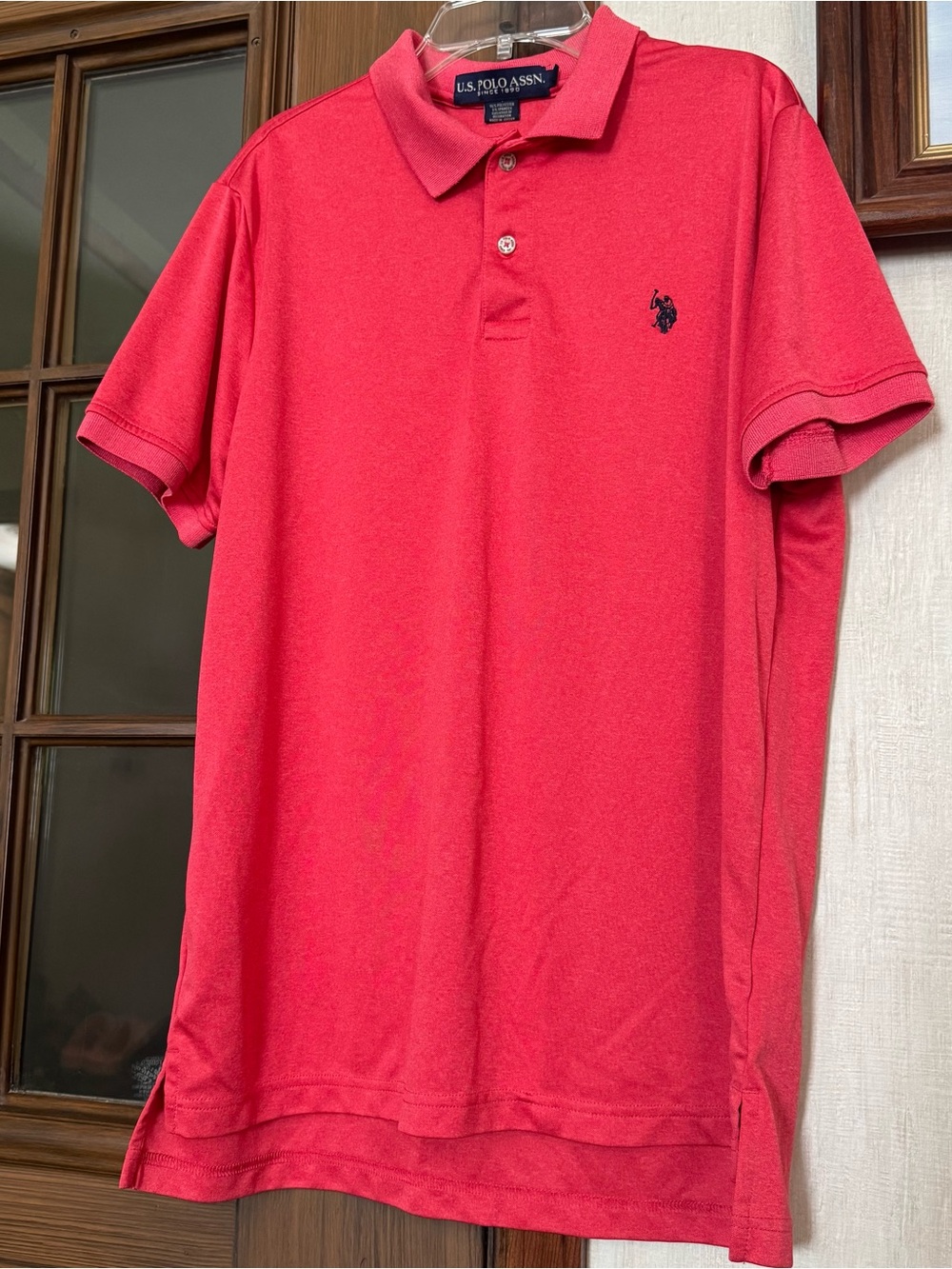 U.S. Polo Assn. Men's Red Short-Sleeve Polo with Embroidered Logo